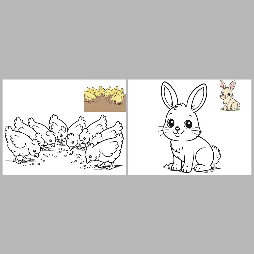 Farm Animals Coloring Pages / With Reference Image