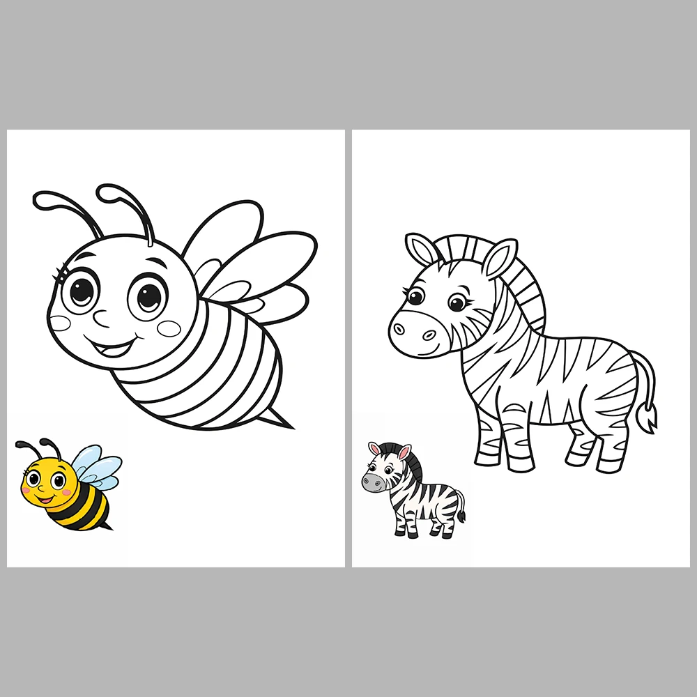 Cute Animal Coloring Pages / With Reference Image – Vol. 2