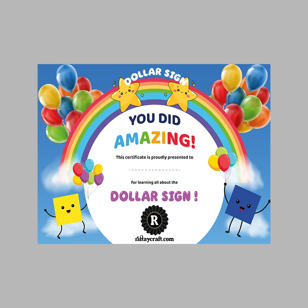 Learning Shapes – Dollar Sign