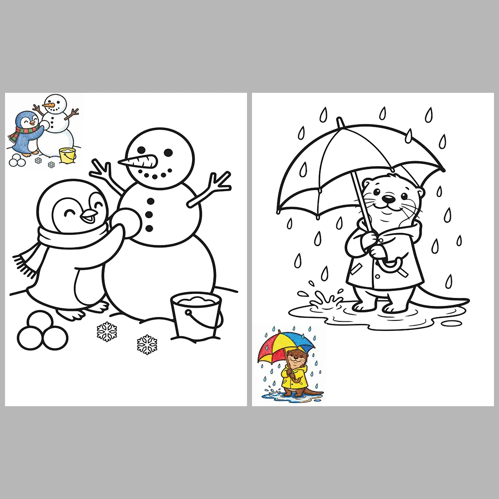 Mixed coloring pages – With Reference Images.