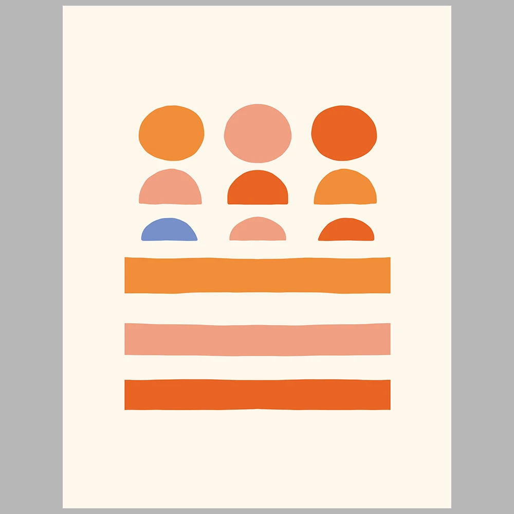 orange and blue themed posters