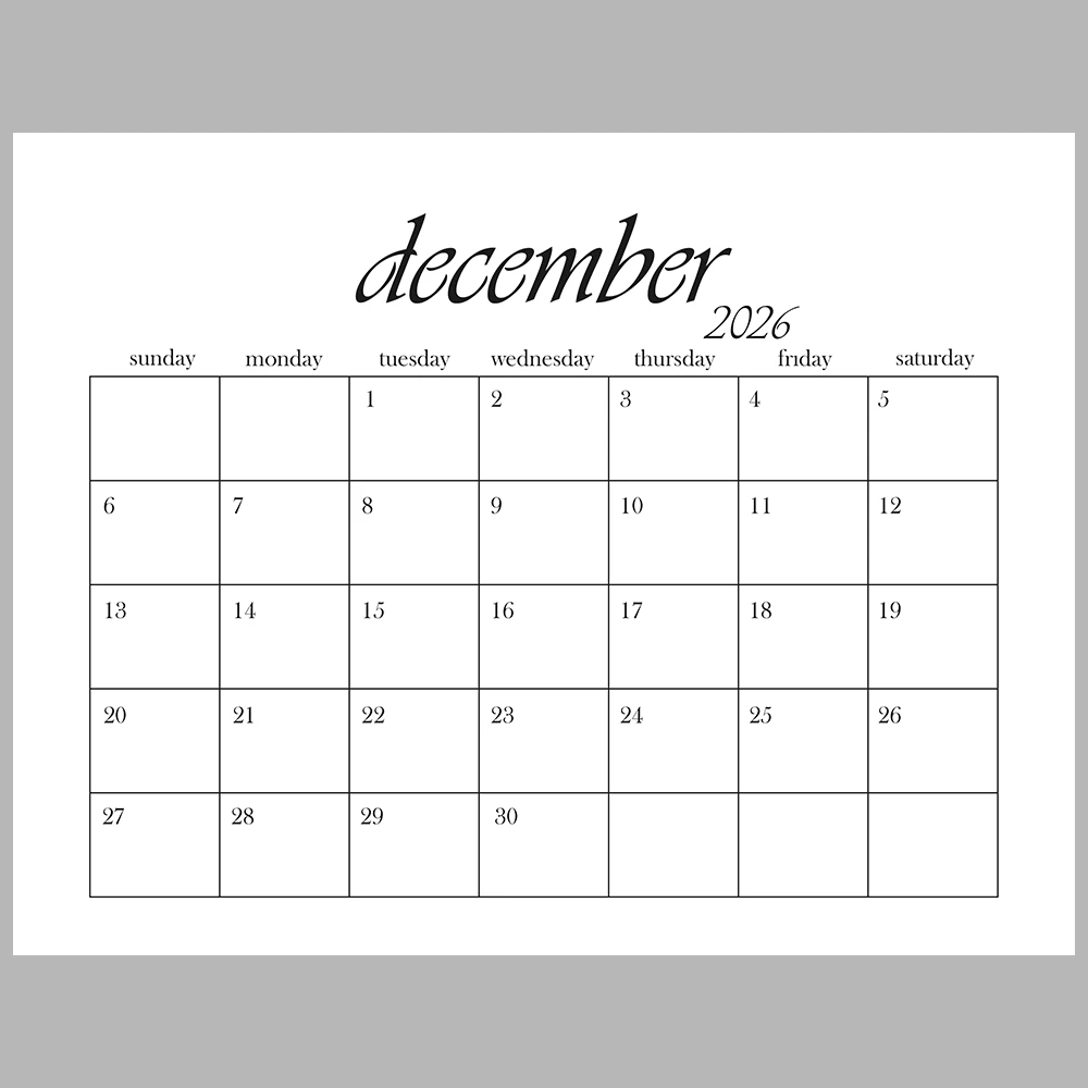 2026 Monthly Calendar