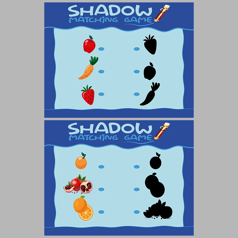 Fruit-Themed Shadow Matching Game Book