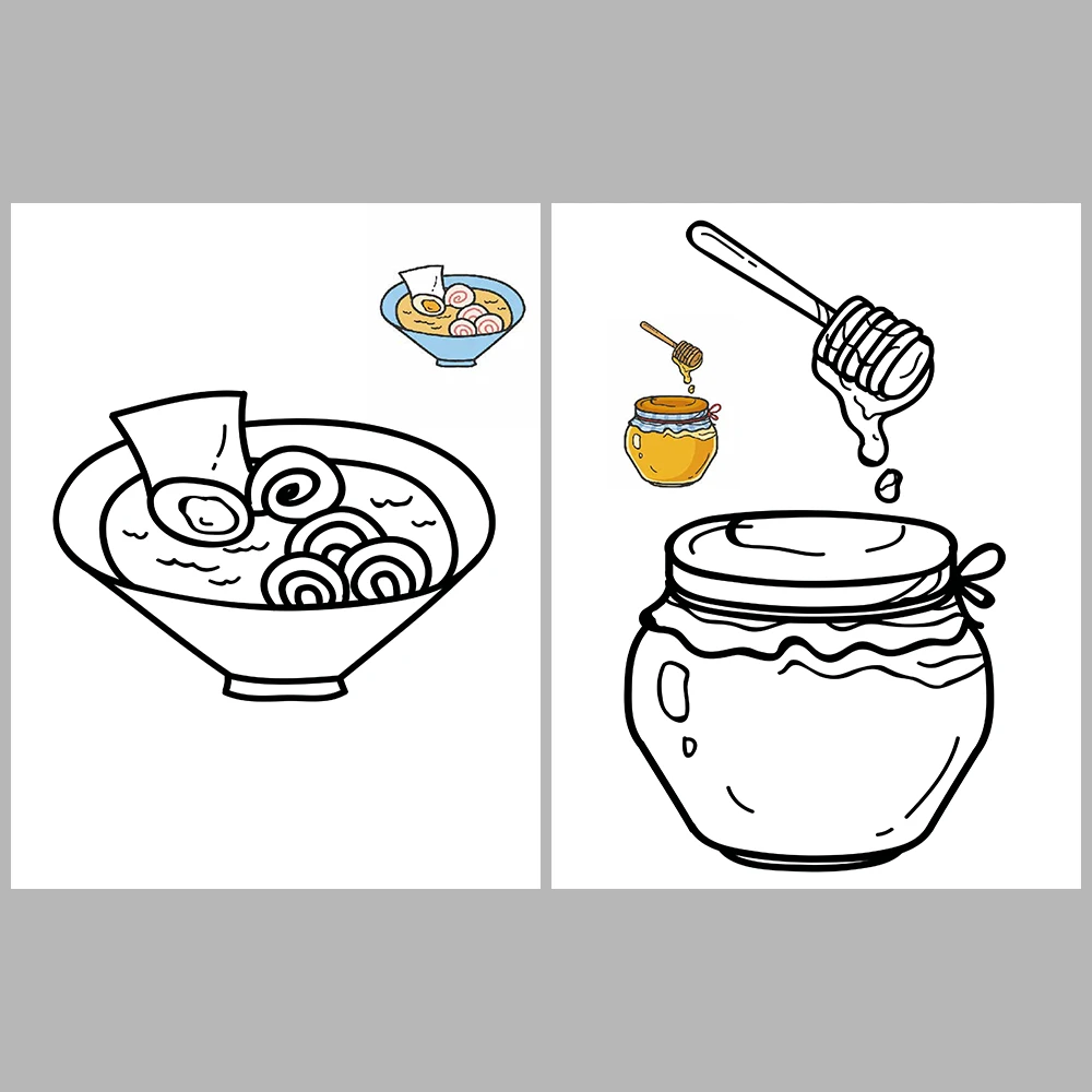 Snack Coloring Pages – With Reference Images