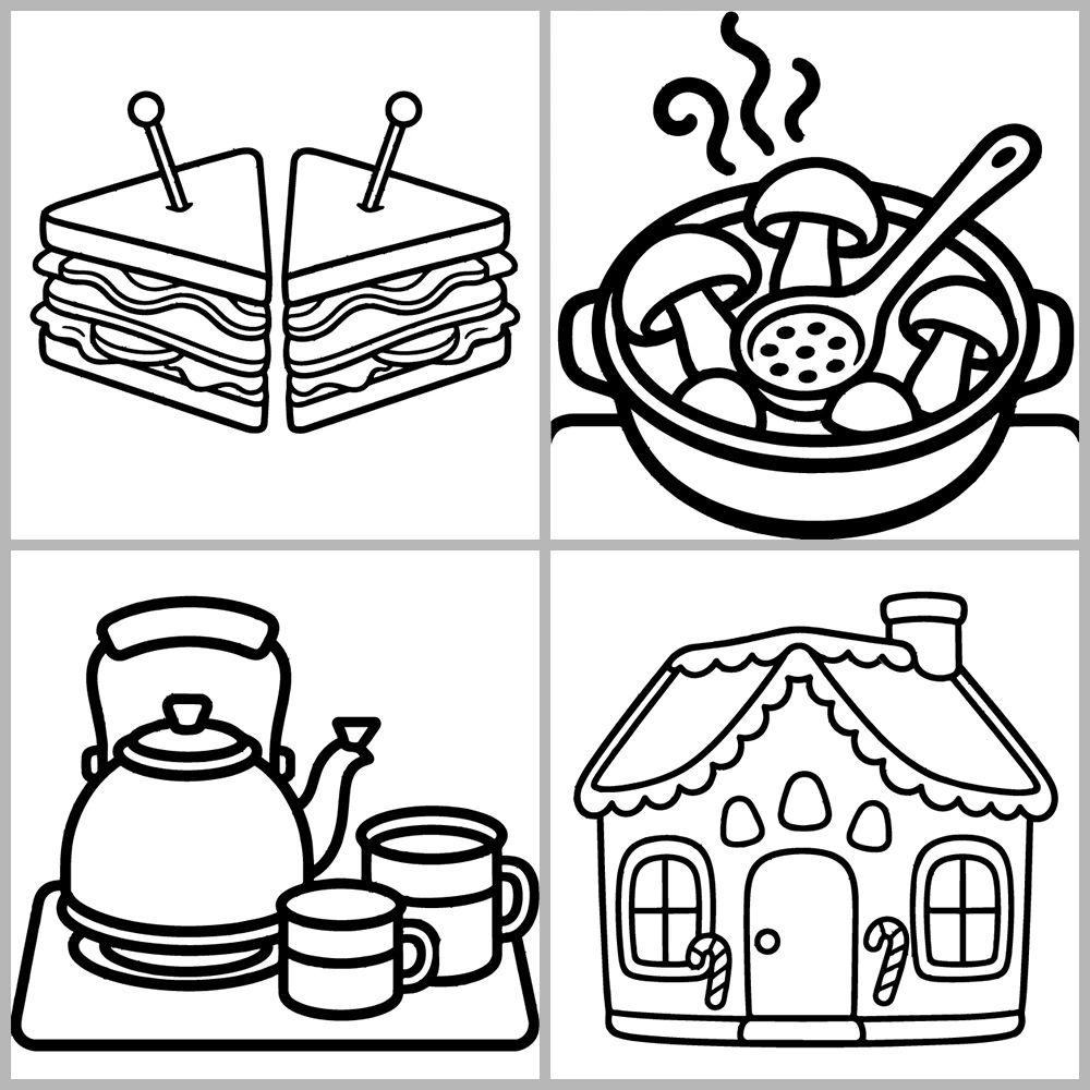 Cozy Kitchen – Food Coloring Book