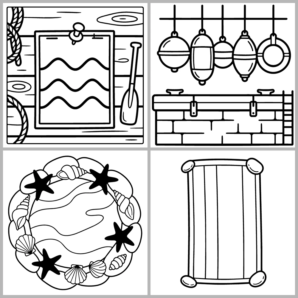 Cozy Ocean and Beach Coloring Book