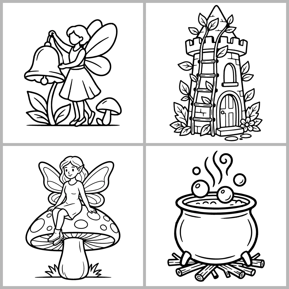 Cozy Fairy and Magical Coloring Book