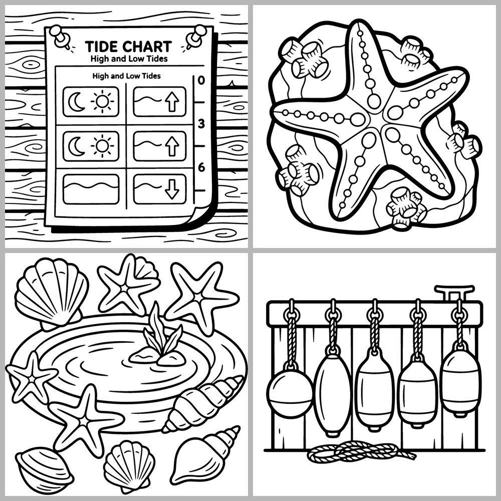 Cozy Ocean – Beach Coloring Book