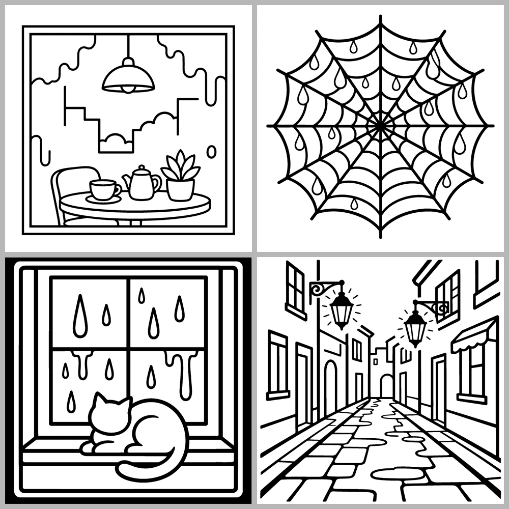 Rainy Days Coloring Book