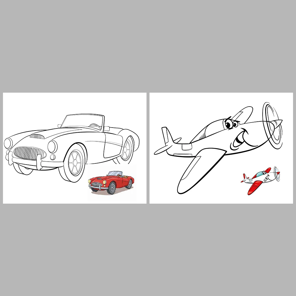 Cute Vehicles Coloring Pages / With Reference Image