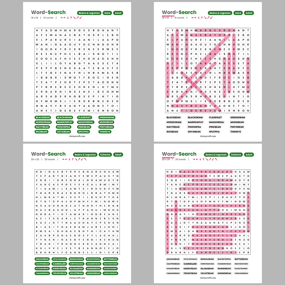Word Search – Camping & Outdoors – Law & Justice Terms – Themes