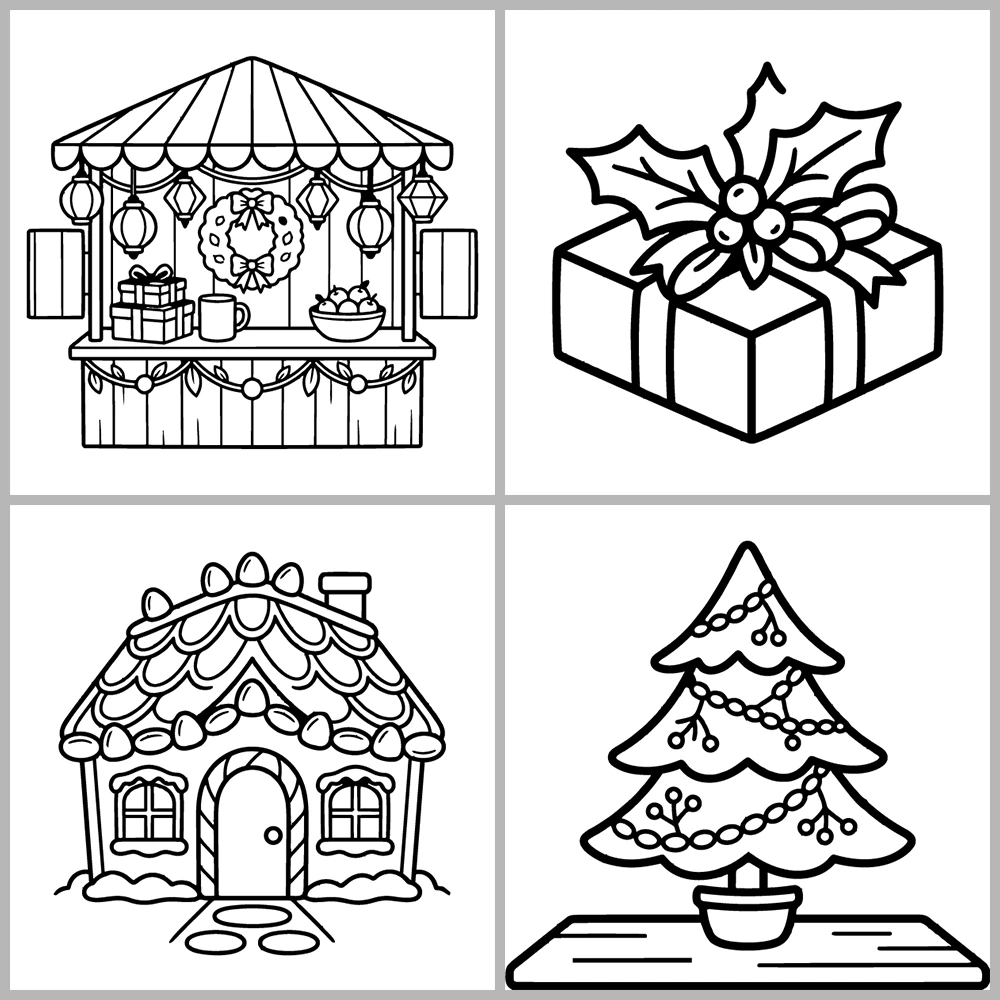 Christmas and Holiday Coloring Book