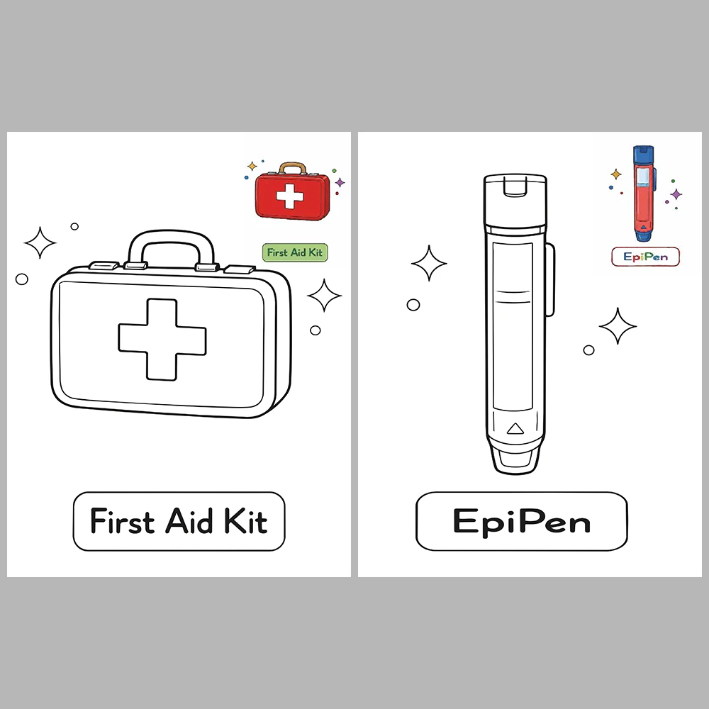 Dental Instrument Coloring Pages / With Reference Image