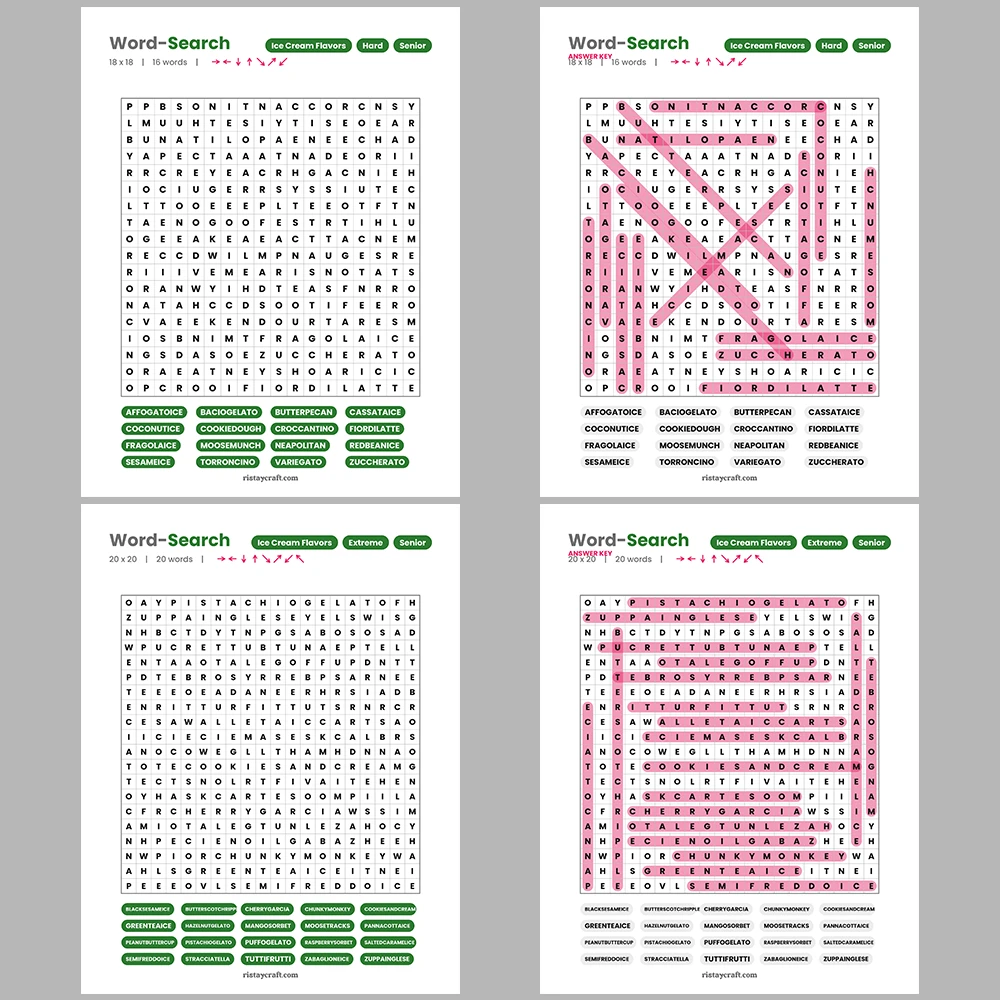 Word Search – Wine & Vineyards – Martial Arts – Themes