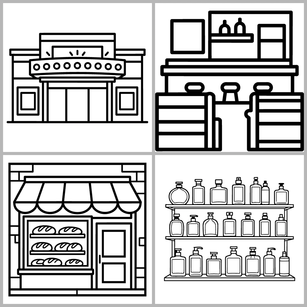 Cozy Travel and Places Coloring Book