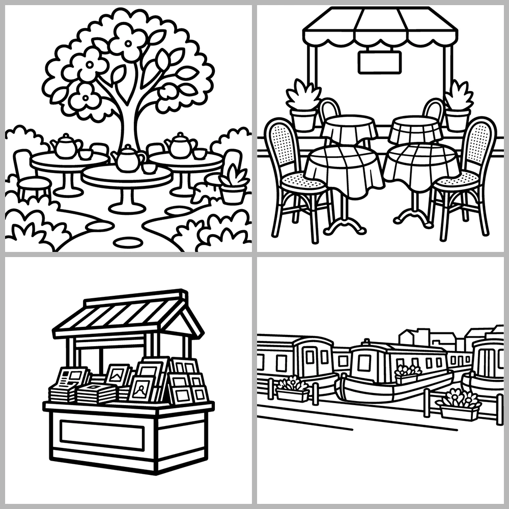 Cozy Travel – Places Coloring Book