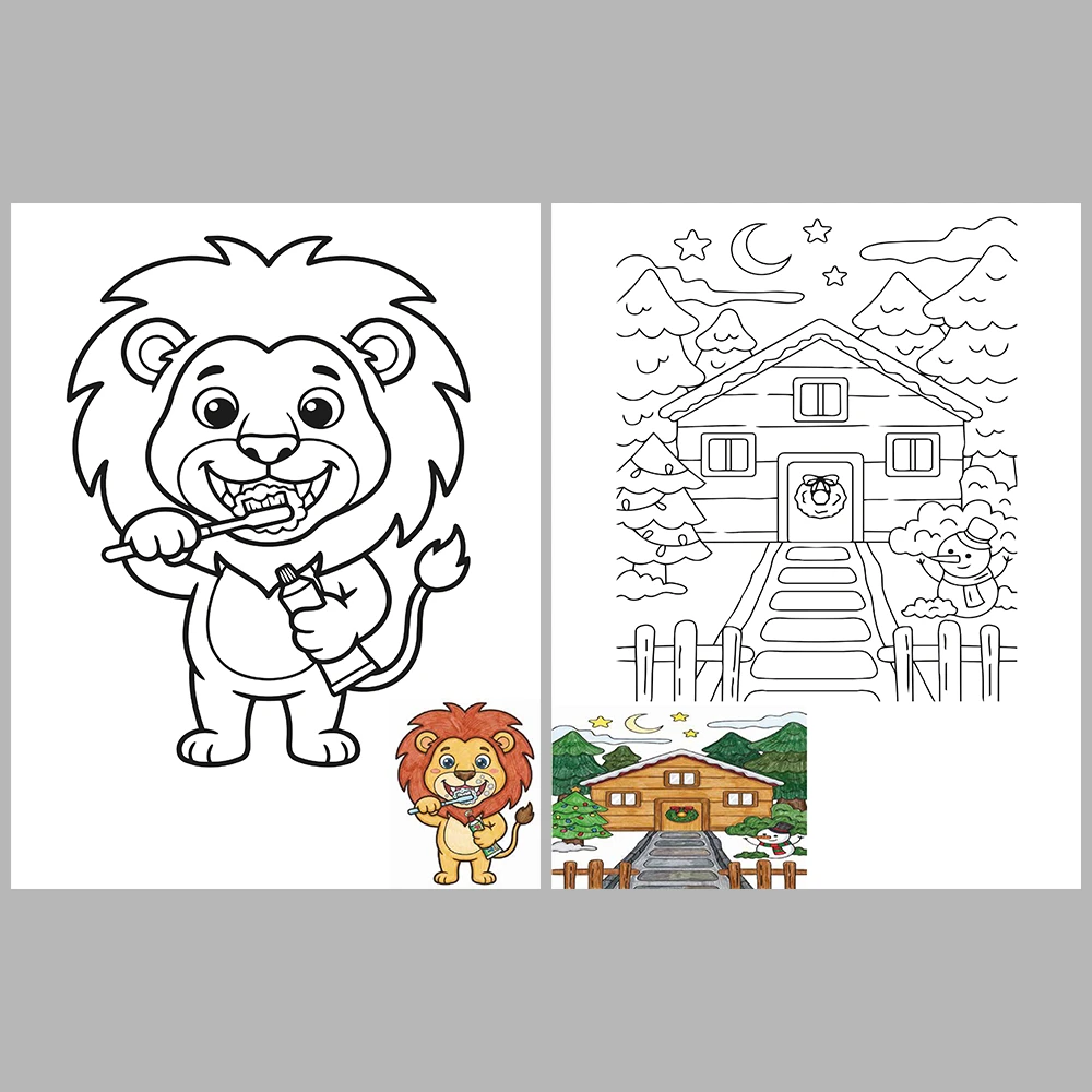 Mixed coloring pages – With Reference Images
