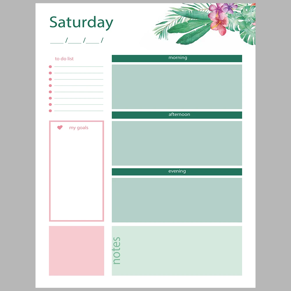 Tropical-Themed Daily and Monthly Planner – 2026