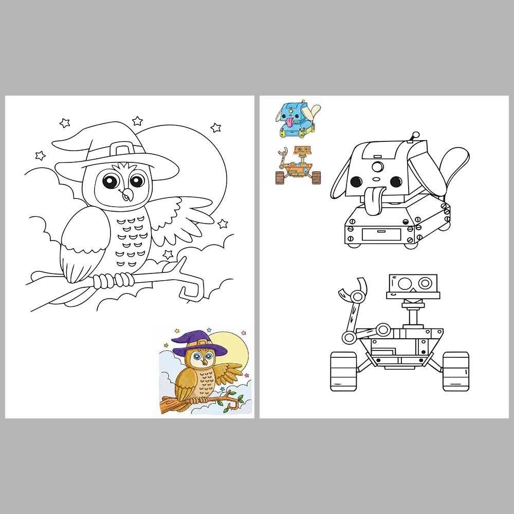 Mixed coloring pages – With Reference Images.