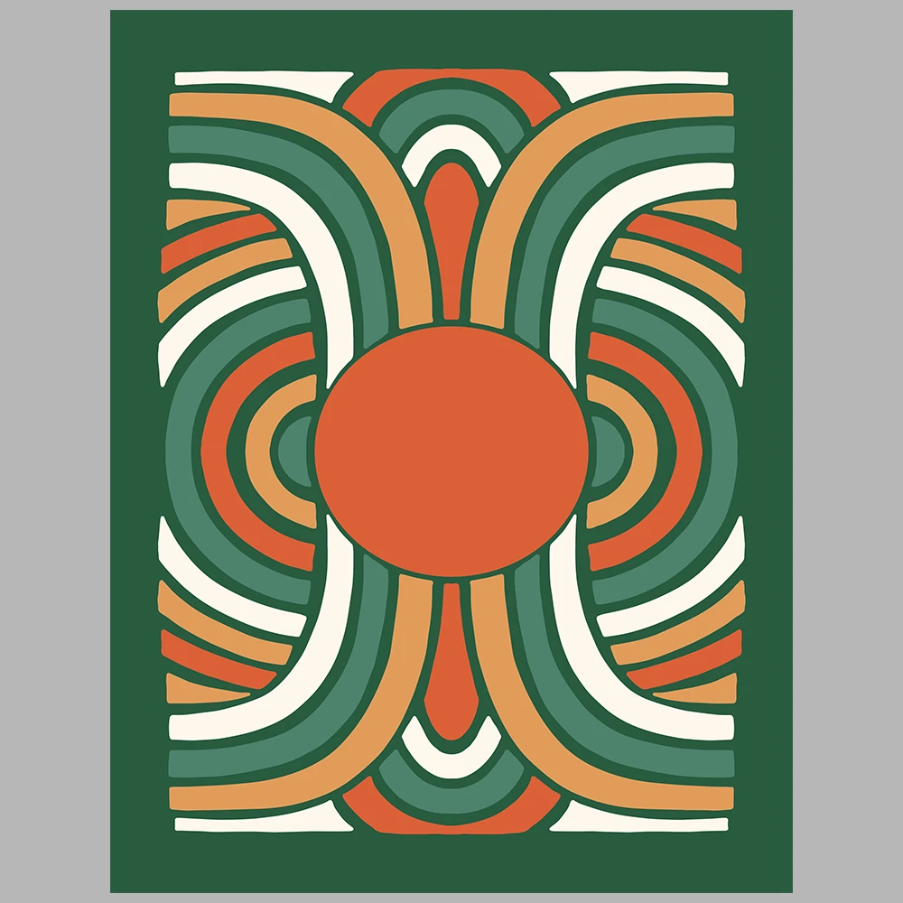 orange and green themed posters
