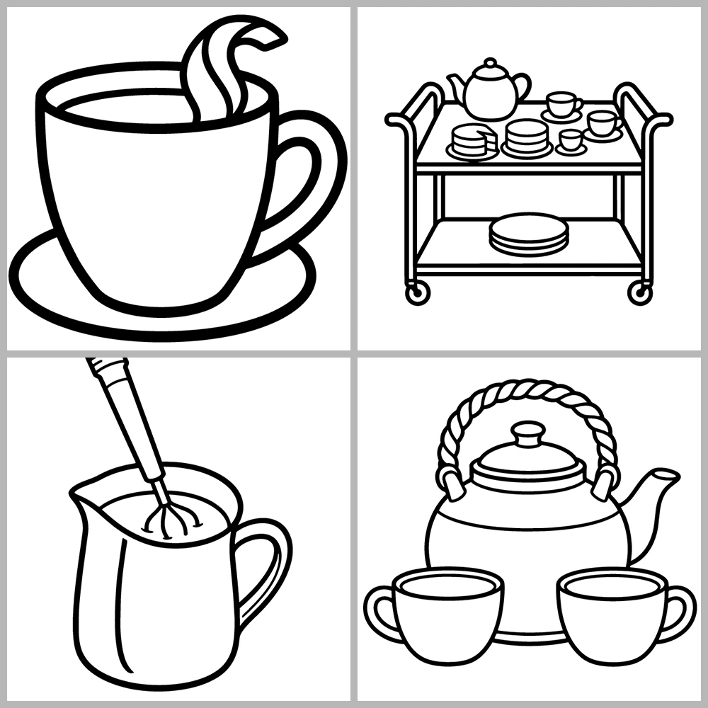 Cozy Coffee and Tea Coloring Book