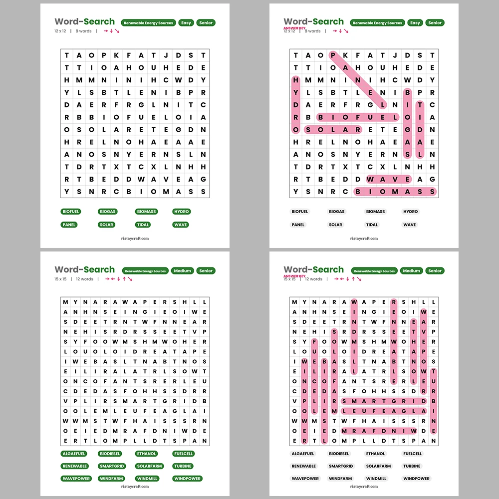 Word Puzzle – Pasta & Italian Dishes – Mathematics Terms – Themes