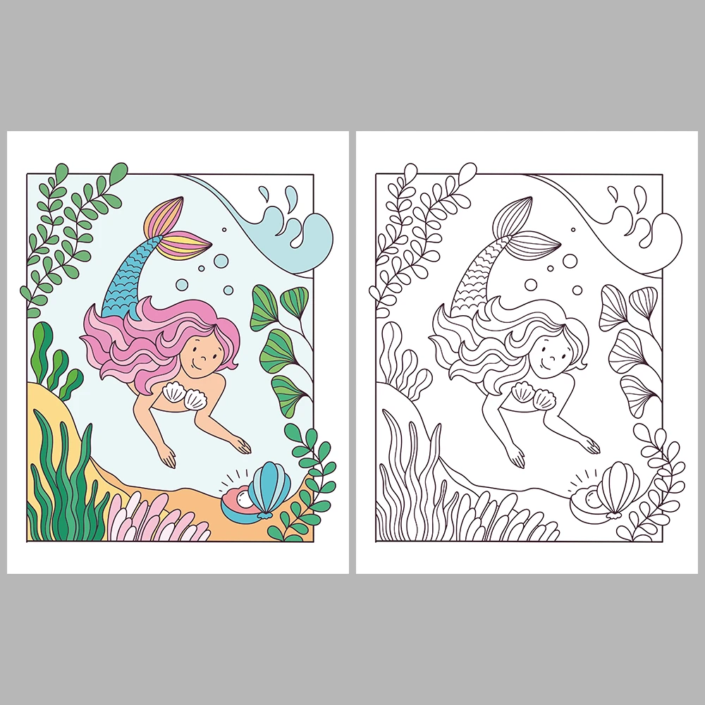 Mermaid Coloring Pages – With Reference Images
