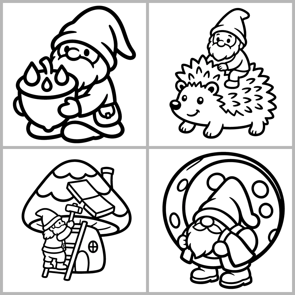 Cozy Gnomes – Little Folk Coloring Book