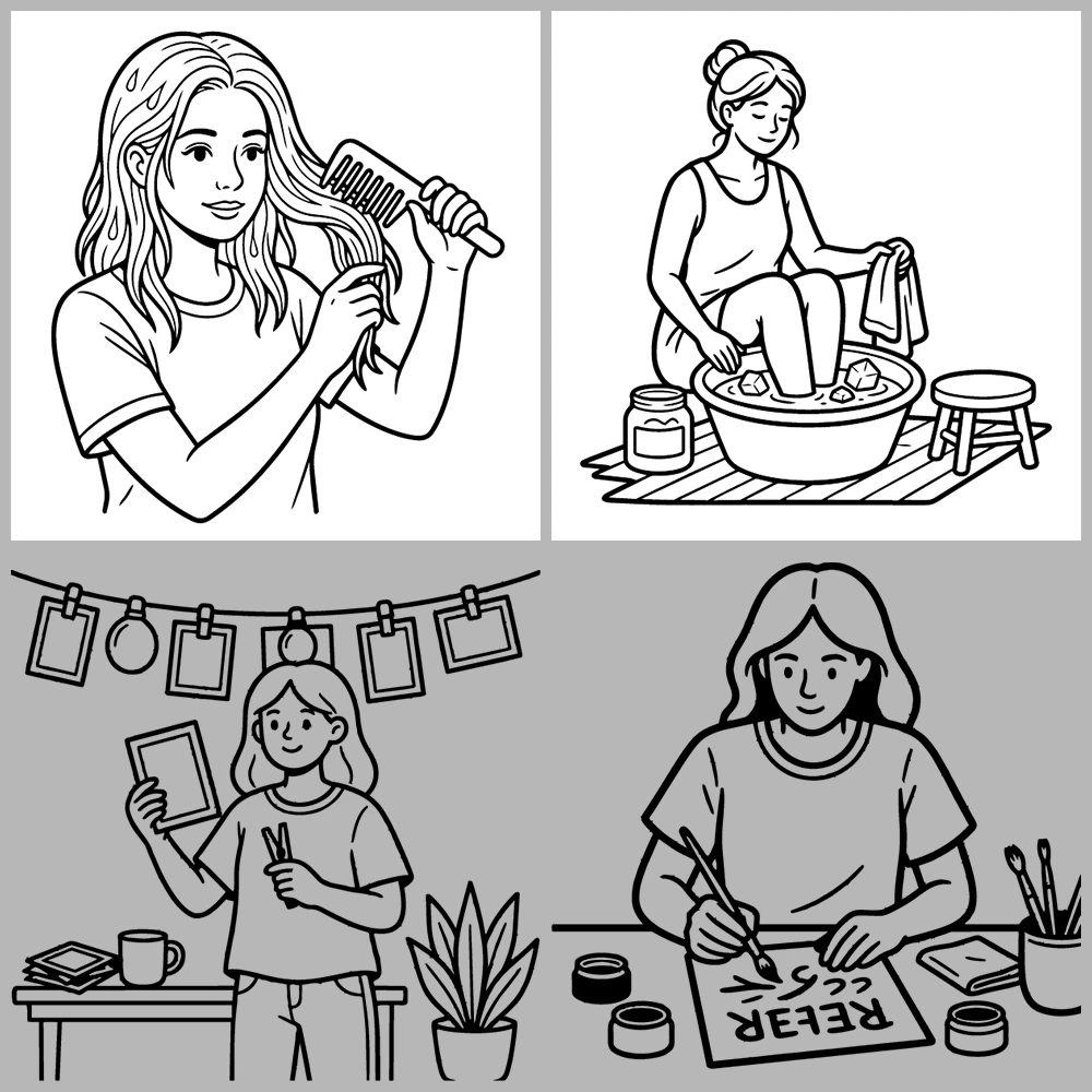 Cozy Girl and Self Care Coloring Book