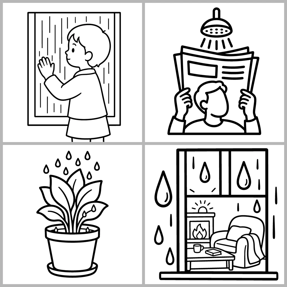 Rainy Days Coloring Book