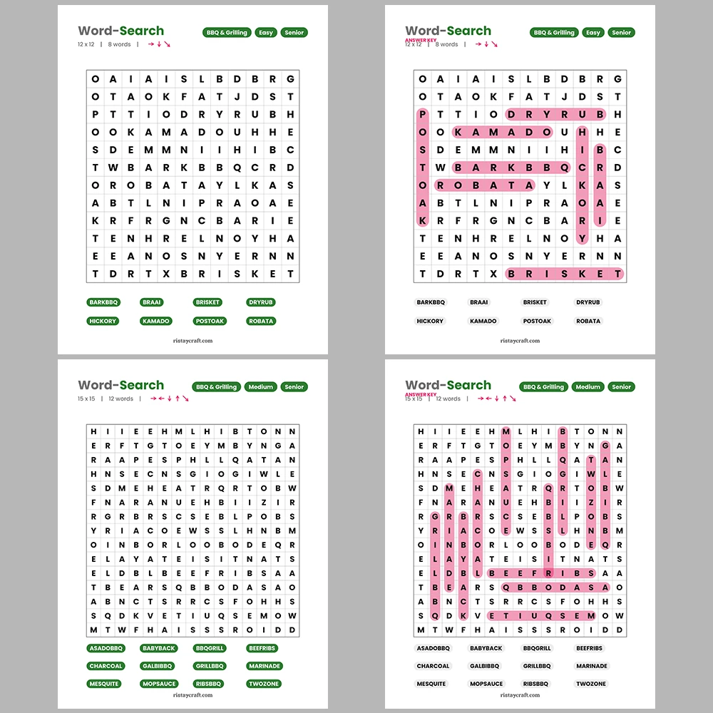 Word Search -Witchcraft & Occult – Grammar & Parts of Speech – Themes