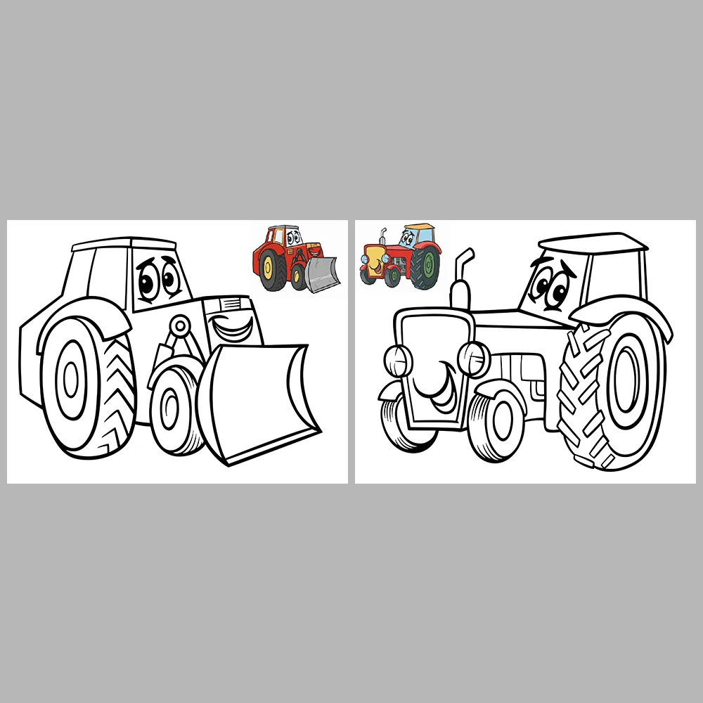 Cute Vehicles Coloring Pages / With Reference Image