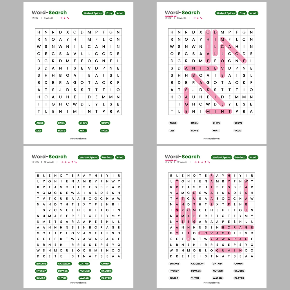 Word Search – Accounting & Bookkeeping – Ice Cream Flavors – Themes