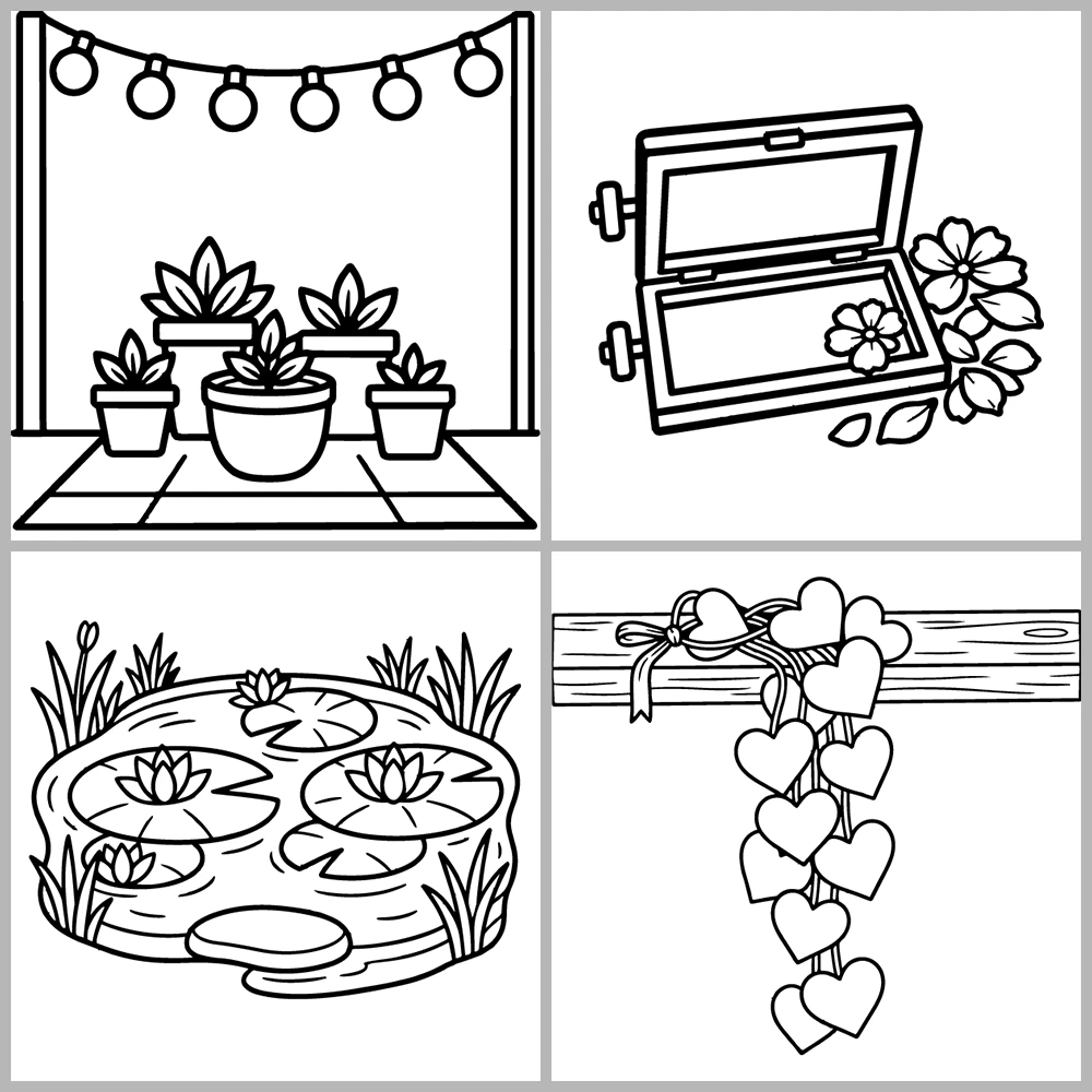 Cozy Plants – Garden Coloring Book
