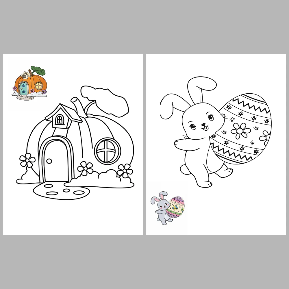 Mixed coloring pages for children aged 3/5 – With reference images (Vol. 3)