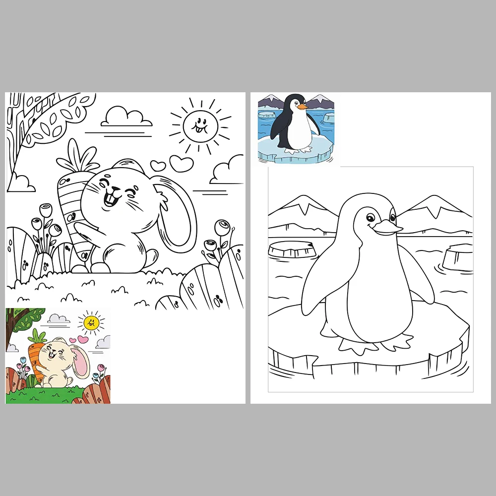Mixed coloring pages for children aged 3/5 – With reference images (Vol. 4)
