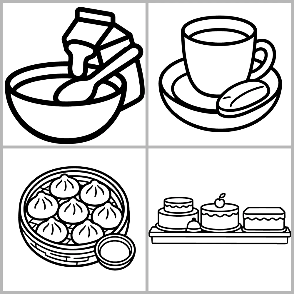 Cozy Kitchen and Food Coloring Book