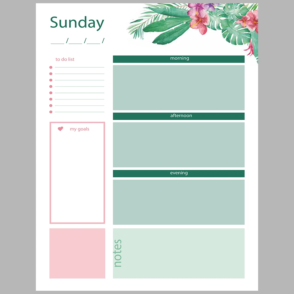 Tropical-Themed Daily and Monthly Planner – 2026