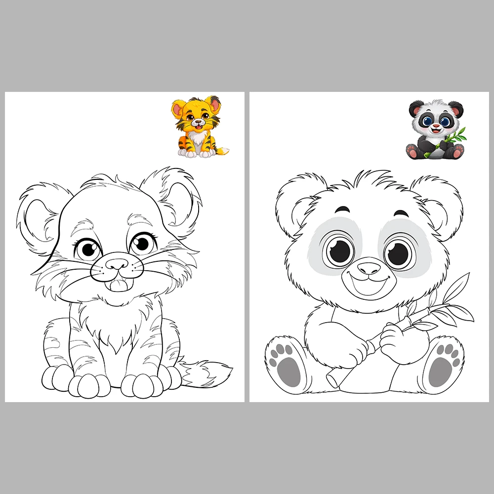 Cute Animal Coloring Pages / With Reference Image – Vol. 4