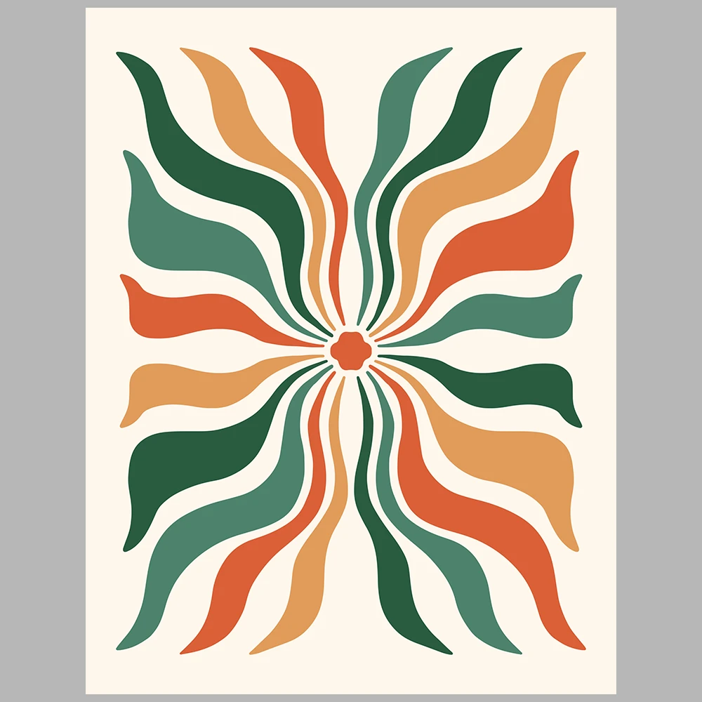 orange and green themed posters