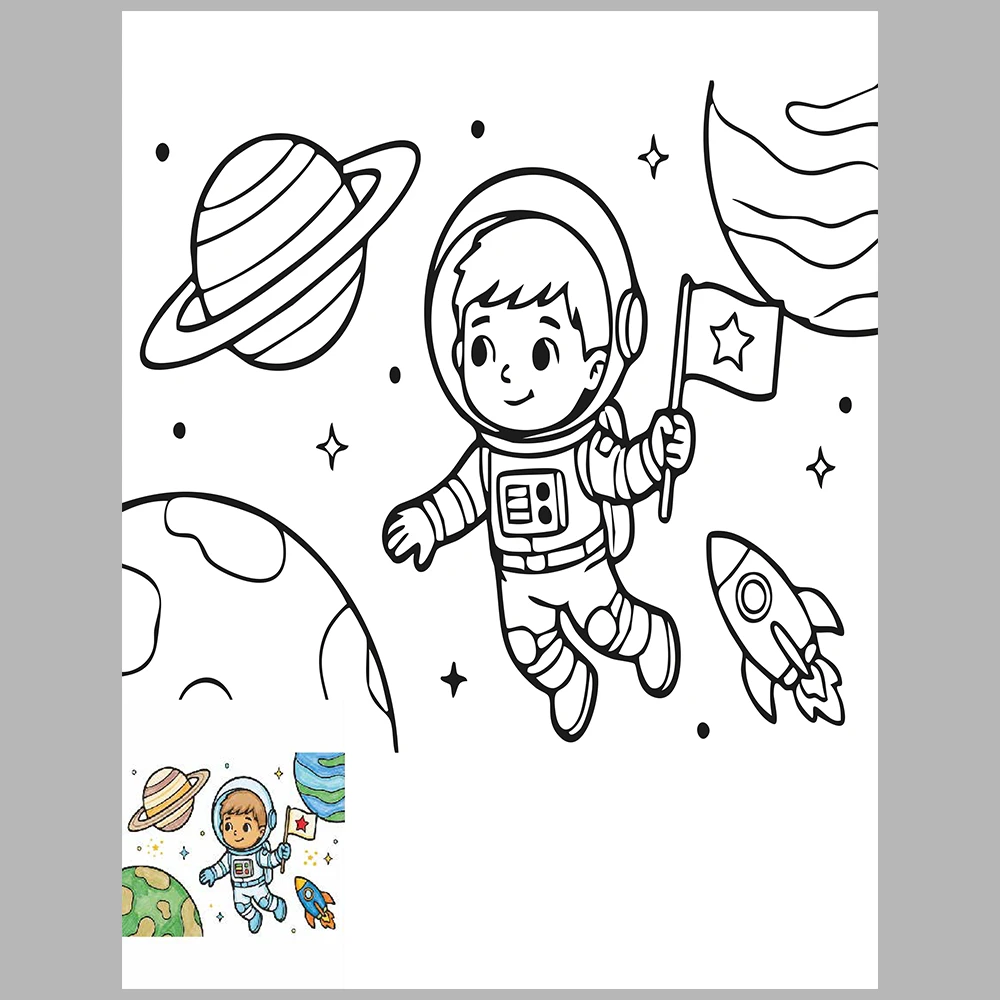 Professions Coloring Book with Cute Cartoon Characters
