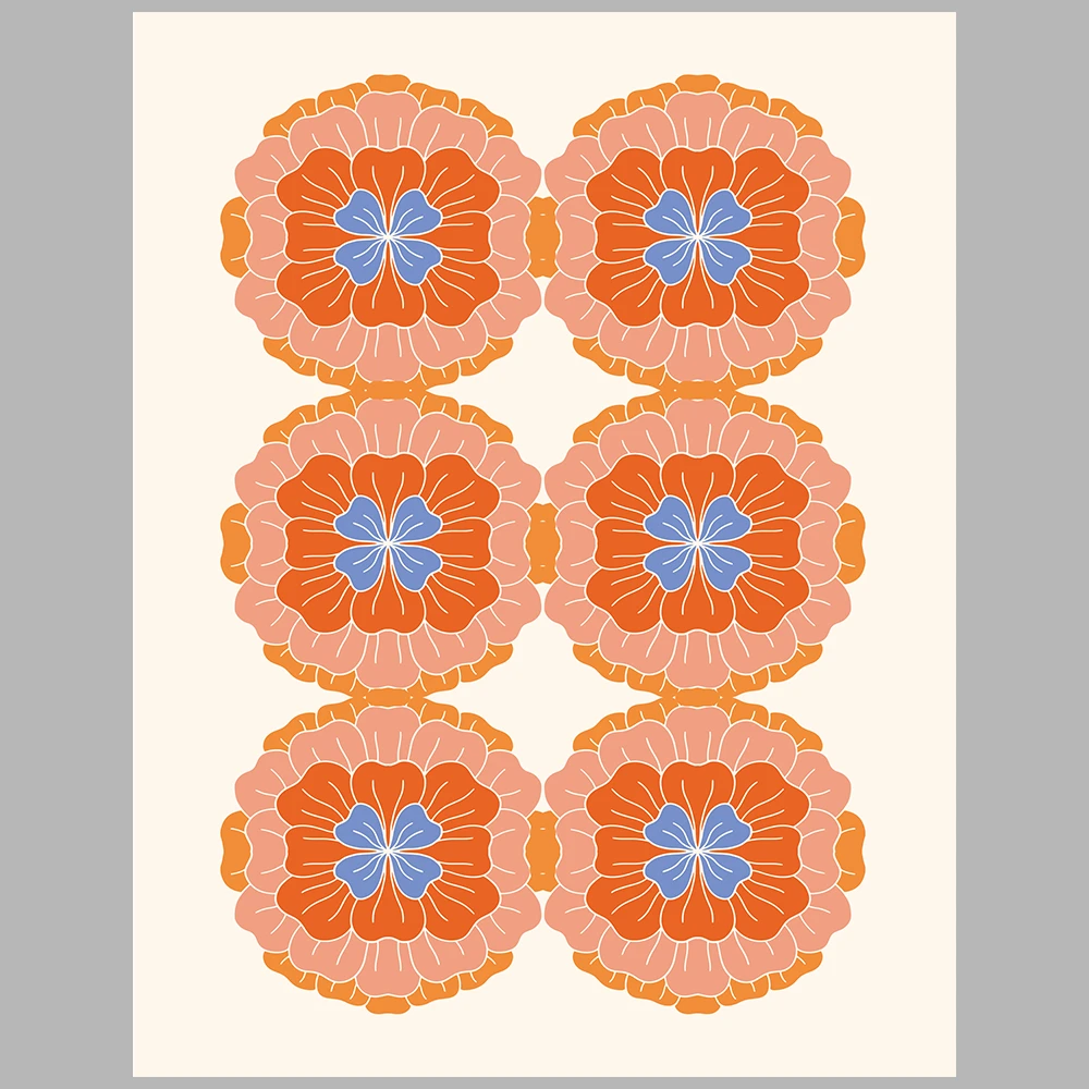 orange and blue themed posters