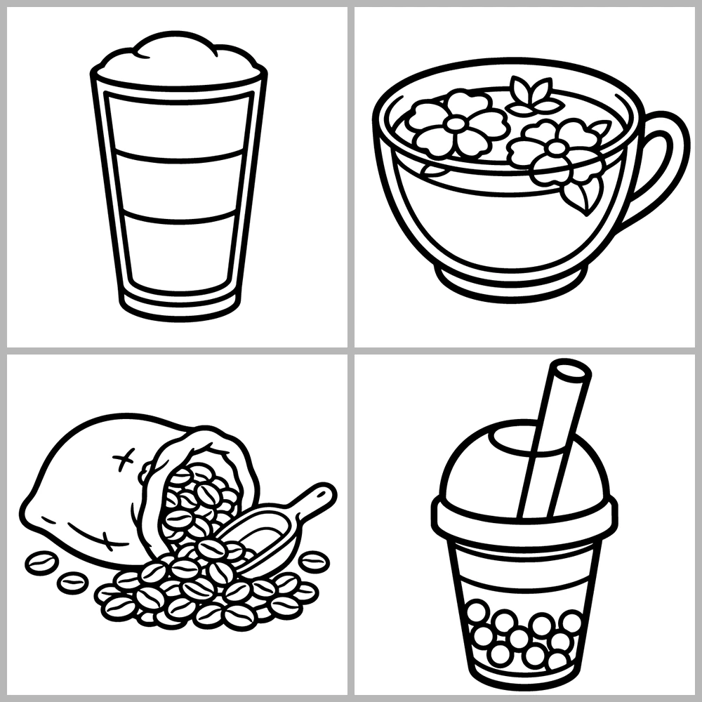 Cozy Coffee and Tea Coloring Book