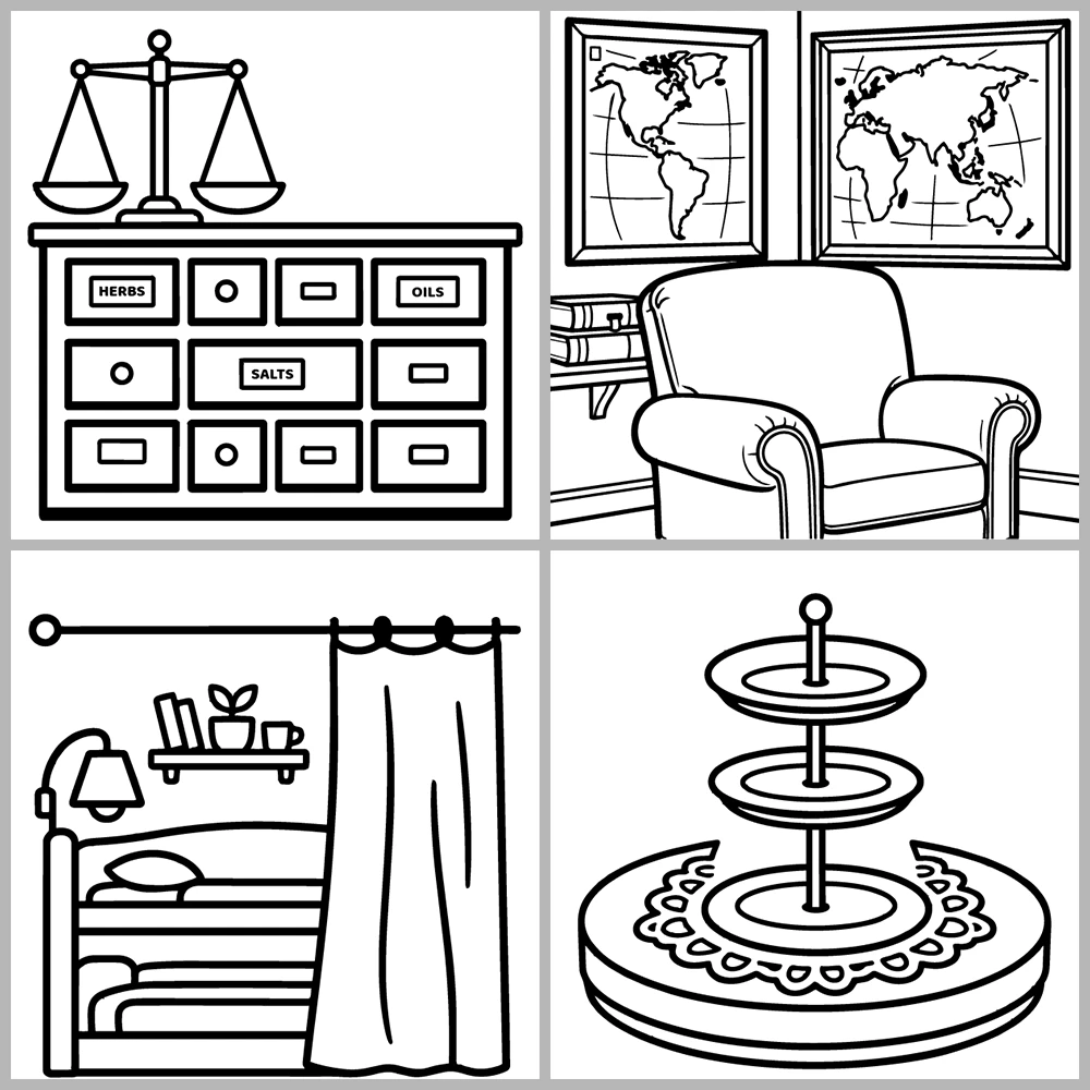 Cozy Corners Coloring Book