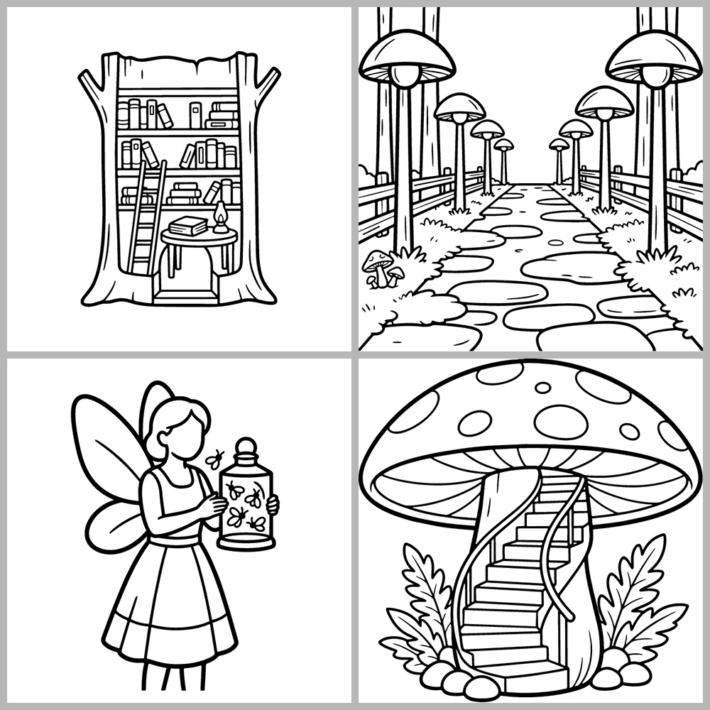 Cozy Fairy and Magical Coloring Book