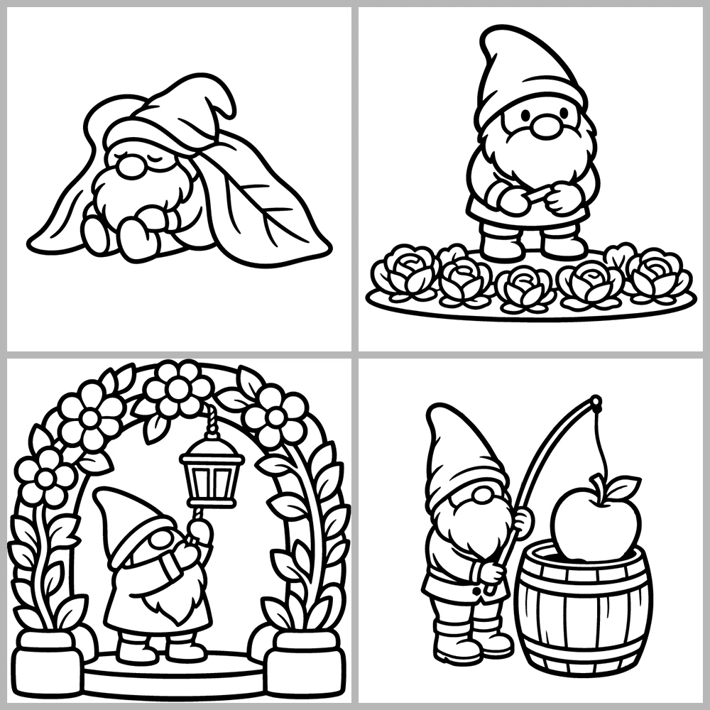 Cozy Gnomes – Little Folk Coloring Book