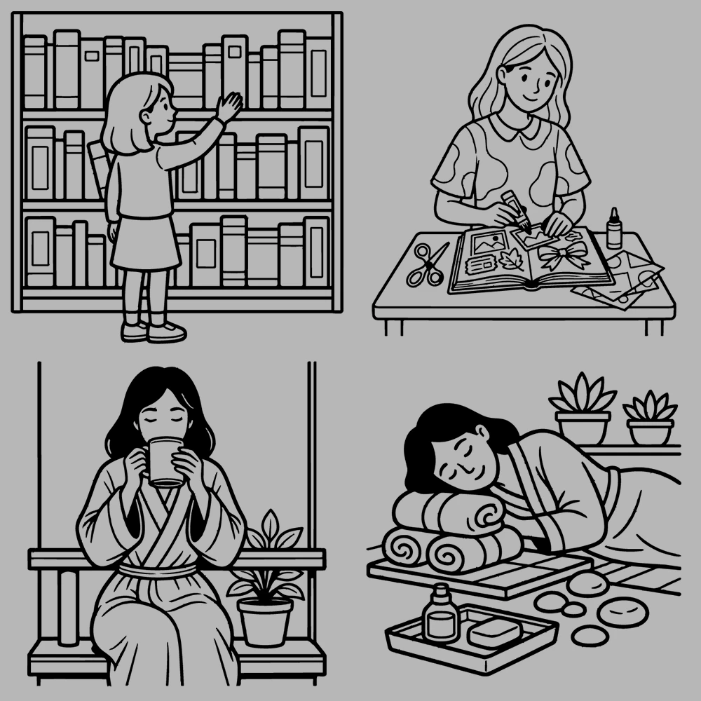 Cozy Girl and Self Care Coloring Book