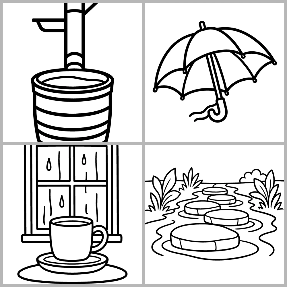 Rainy Days Coloring Book