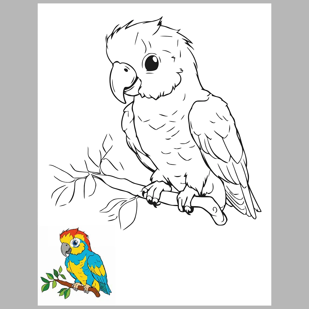 Mixed coloring pages for children aged 2/4 – With reference images (Vol. 1)