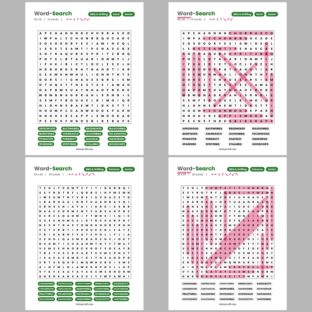 Word Search -Witchcraft & Occult – Grammar & Parts of Speech – Themes